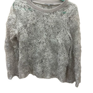 Anthropologie Gray Rose Sweater